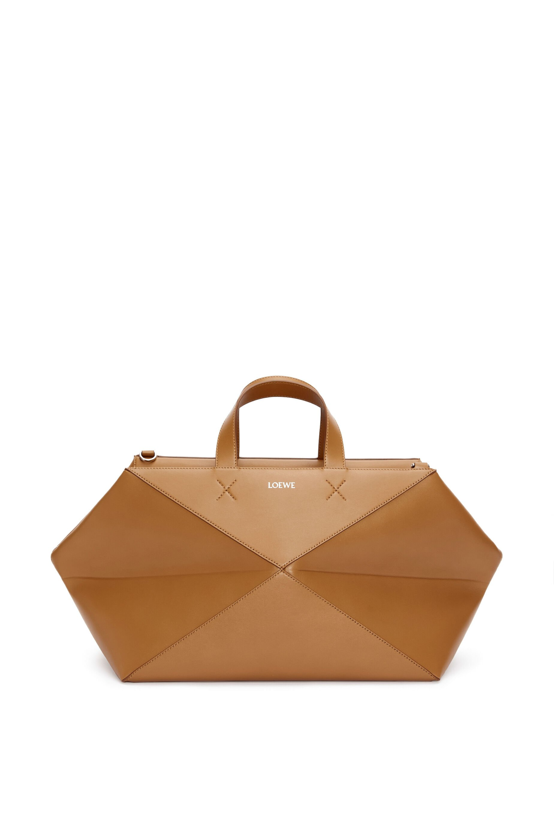 Medium Puzzle Fold duffle in shiny calfskin